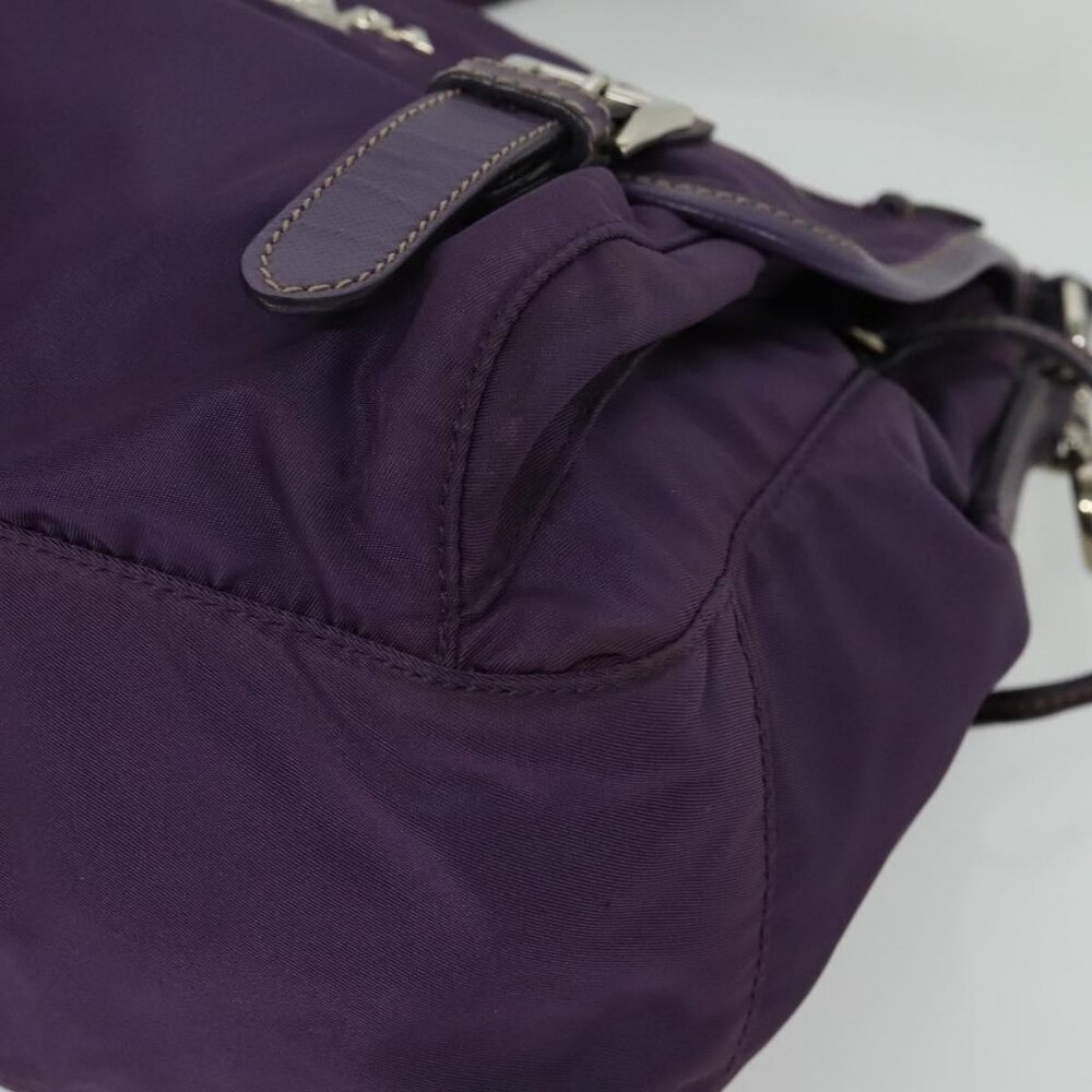 Authentic PRADA Shoulder Bag Nylon Purple Silver - Picture 6 of 16